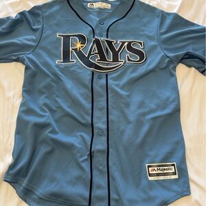 Tampa Bay Rays #3 Evan Longoria Light BlueStitched MLB Majestic Cool Base Jersey